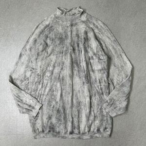 O841015 希少 ISSEY MIYAKE イッセイミヤケ 長袖セーター ニット 長袖カットソー ボトルネック ムラ染め コットン×100 サイズM メンズ