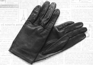 Sermoneta Gloves 革手袋 ブラック ユーズド イタリア製