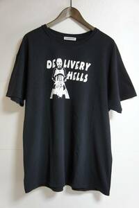 正規 FLAGSTUFF フラグスタッフ Delivery Hells デリバリーヘルス プリント Tシャツ 半袖 カットソー 黒 L 本物 920L