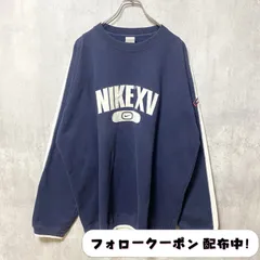 古着 used　NIKE ナイキ　XV　2003　長袖ロゴスウェット　トレーナー　紺　ネイビー　ビックシルエット　クルーネック