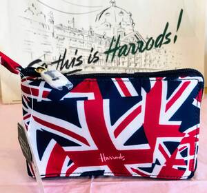 優秀な必需品・Harrodsハロッズ・ポケット・ショッパーバッグ「ユニオン・ジャック柄」～プレゼントにもいかが