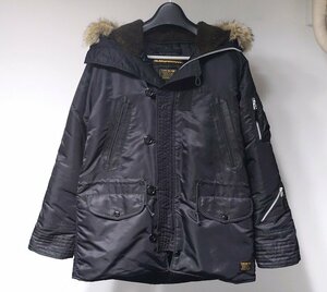 18AW 美品 NEIGHBORHOOD ネイバーフッド N-3D/N-JKT 182SZNH-JKM03 PRIMALOFT ブラック 馬革 レザー メンズ S N-3B ジャケット ブルゾン