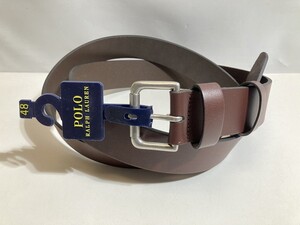 未使用 新品 POLO RALPH LAUREN ポロラルフローレン ベルト レザー ブラウン サイズ48 定価89.50ドル 穴までの長さ約117‐128cm