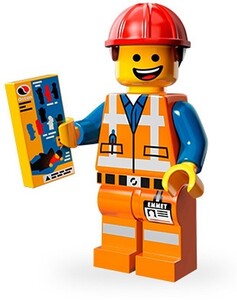 LEGO Hard Hat Emmet　レゴブロックミニフィギュアシリーズミニフィグ廃盤品