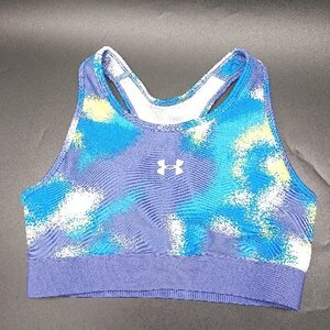 ◇ Θ Φ UNDER ARMOUR アンダーアーマー 総柄 ブラトップ サイズM ブルー系 レディース E