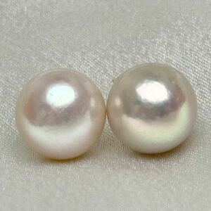 刻印ありk18 南洋真珠ピアス12.7mm 天然パールピアス　AU750 pearl jewelry