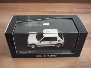 ミニチャンプス　プジョー　205　GTI　ミニカー　白　ホワイト　1/43　MINICHAMPS　PEUGEOT