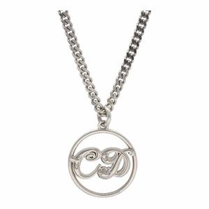 【中古】 Dior ディオール CDロゴ ネックレス シルバー Ag925 ペンダント サークル アクセサリー 23015074DS