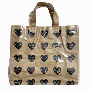 未使用 青山限定 Holiday Emoji 正規品 PVCトートバッグ COMME des GARCONSプレイ ハート ロゴ ショッパー トートPLAY Heart Logo Tote Bag