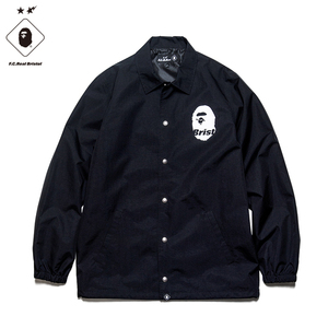 ブラックM■正規店購入■BAPE x FCRB COACH JACKETコーチジャケット A BATHING APE ベイプ エイプ BRISTOLブリストルSOPHソフ迷彩