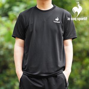 【新品タグ付き】le coq sportif ルコックスポルティフ★吸汗速乾 半袖Ｔシャツ★QMMTJA30Z【XOサイズ】黒