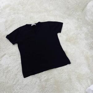 THEORIA 半袖VネックTシャツ　L ブラック　カジュアル　E0362