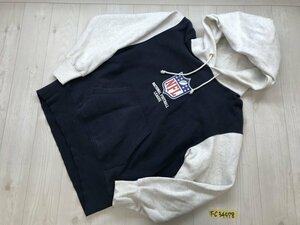 GU ジーユー × NFL TEAM APPAREL メンズ プリント 裏起毛 スウェットプルパーカー M ライトグレー紺