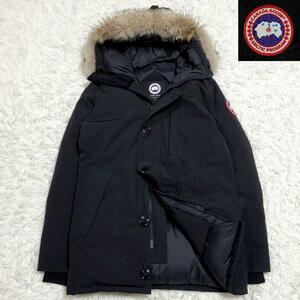 極美品 S カナダグース ジャスパー パーカ ダウン ジャケット 黒 コヨーテ ファー CANADA GOOSE JASPER PARKA 3438JM ブラック