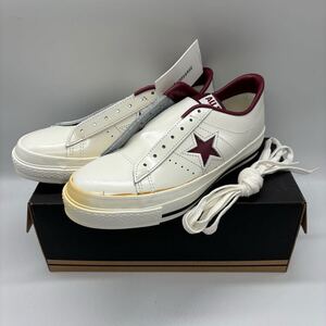 【24cm】新品 Converse One Star Ox White Maroonコンバース ワンスター ローカット レザー ホワイト マルーン 02