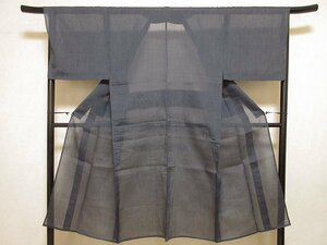 ドークブア■夏　男物　本場小千谷ちぢみ　麻　縦縞　藍鉄　極上の逸品　704