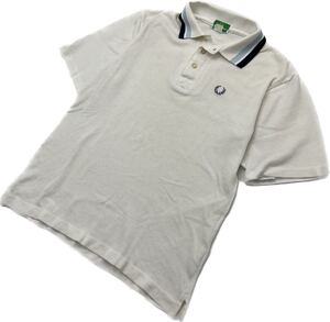 FRED PERRY ☆ 春夏 清潔感No.1 ポロシャツ 半袖 シャツ ホワイト 白 M相当 アメカジ ストリート 大人カジュアル フレッドペリー■EA227