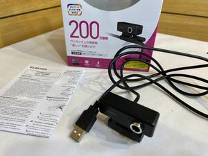 ELECOM 高画質HD対応200万画素Webカメラ UCAM-C520FEBK 内蔵マイク　ブラック