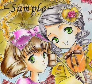 ▽同人手描きイラスト色紙 ローゼンメイデン Rozen Maiden　雛苺&金糸雀 2 送料無料