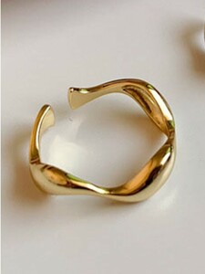 指輪 フープ NO48 金 ゴールド メッキ フリーサイズ インファッション パンクレトロ バロックジュエリー クール ギフト オシャレ リング 