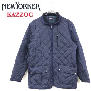 1I2583-R-N◆NEWYORKER kazzoc ニューヨーカーカゾック ジップアップキルティングジャケット◆サイズL メンズ 紳士 アウター ネイビー