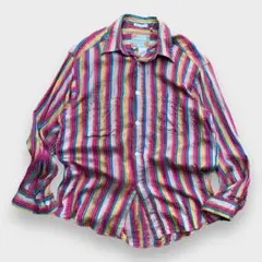 90s- silk stripe shirt