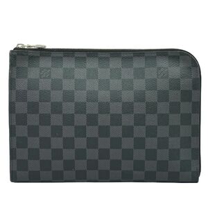 本物 ルイヴィトン LOUIS VUITTON LV ポシェット ジュール PM ダミエ グラフィット クラッチバッグ セカンドバッグ ブラック グレー N60113