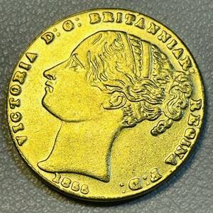イギリス 硬貨 古銭 ヴィクトリア女王 1855年 イギリス領オーストラリア エドワードクラウン 花輪 コイン 重4.5g 金貨 