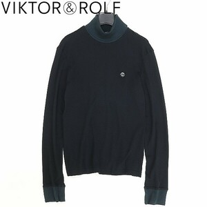 ◆VIKTOR&ROLF Monsieur ヴィクター＆ロルフ ムッシュー コットン タートルネック トップス カットソー 黒 ブラック 46