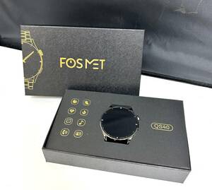 FOSMET　QS40　1.43インチ　スマートウォッチ　丸型　ブラック　動作通電未確認●ジャンク品