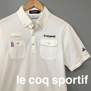 ルコック le coq sportif ゴルフ golf 半袖 メンズ 男性用 ポロシャツ ホワイト 白色 ボタンダウン カットソー トップス ～◇