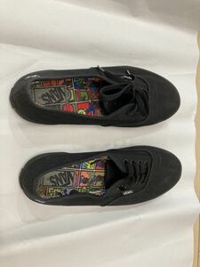 VANS オーセンティック　スケートボード刺繍ワンポイント入り　黒　サイズ25cm アメコミ レア 送料込