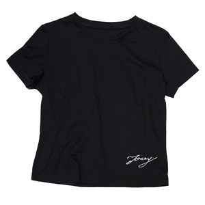 美品 フォクシー 半袖 Tシャツ 黒 40805 コントロールC Contrail.C FOXEY ブラック 刺繍ロゴ