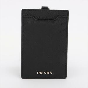 美品 PRADA プラダ サフィアーノトラベル レザー パスケース 黒 2EN002 Saffiano leather BLACK 革 箱 ギャランティカード