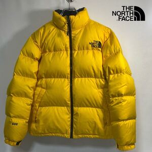 極美品◎１円スタート　THE NORTH FACE ノースフェイス ダウン ダウンジャケット ブルゾン　ヌプシ NUPTSE 600fill 黄色イエロー　Lサイズ