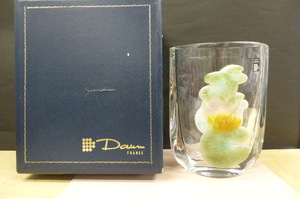 ★共箱・未使用保管品★　Daum ドームクリスタル　クリスタルガラス　花瓶　花器　フラワーベース　CAMEE33　高さ22.5㎝　カタログ掲載品