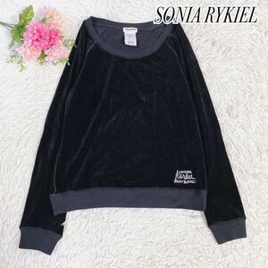 1000円〜　美品　SONIA RYKIEL ソニアリキエル　ベロア素材薄手トレーナー　長袖 トップス M