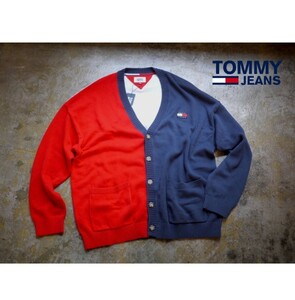 新品　未使用 トミージーンズ ロゴ ニット カーディガン TOMMY HILFIGER TOMMYJEANS　メンズ　定価22000円　オーバーサイズ　USサイズ