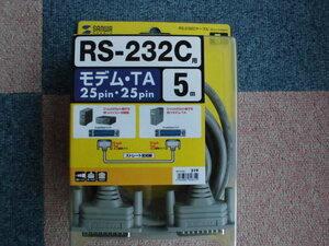 サンワサプライ　ＲＳ－２３２Ｃケーブルストレート５ｍ　ＫＲＳ－００３Ｋ２（25pinストレート全結線）　●新品未使用品●