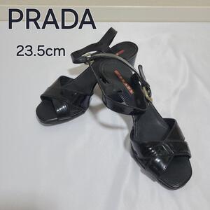 PRADA プラダ ヒール サンダル ストラップ エナメル 23.5cm