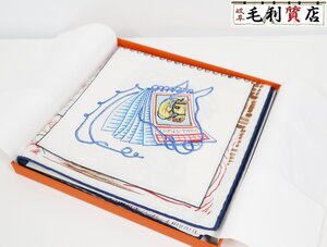 エルメス HERMES スカーフ カレ90 シュバロスコープ ホワイト ブルー マルチカラー シルク H003913S 07 未使用 小物