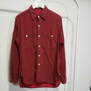 Mountain Research マウンテンリサーチ　WAR FIELD WEAR RESEARCH red　Mサイズ　ユーティリティ　長袖シャツ　UTILITY SHIRT