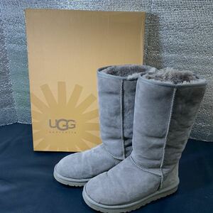 ★大阪堺市/引き取り可★美品 UGG アグ W CLASSIC TALL 24.0cm レディース クラシックトール 5815w グレー ムートンブーツ ロング★