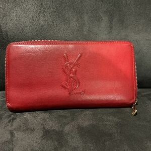 YVES SAINT LAURENT イブ・サンローラン ロゴ ラウンド長財布