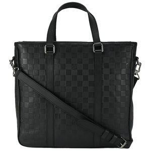 ルイヴィトン LOUIS VUITTON タダオ PM N41269 2way ショルダー トートバッグ ビジネスバッグ ダミエアンフィニ オニキス ブラック 黒 中古