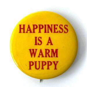 【Vintage】HAPPINESS IS A WARM PUPPY バッジ SNOOPY スヌーピー