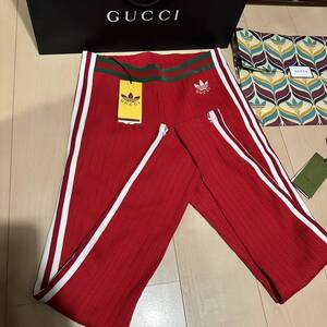 GUCCI グッチ 22AW ×ADIDAS Jersey Sweatpants アディダス サイドライン ロゴ刺繍 ロングパンツ ジャージ レッド トラックパンツ