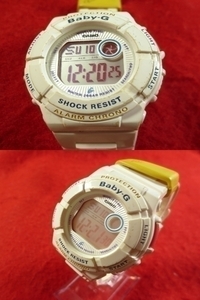 GS5G2）◎完動腕時計 送料無料(定形外)★CASIO カシオ BABY-G Gショック系★BGD-120白◎デジタル表示がピンクで可愛いです*＾＾*