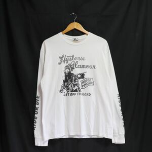 希少【hysteric glamour ヒステリックグラマー】ガールプリント ロゴ 長袖 カットソー Tシャツ/バイクガール/motor psycho