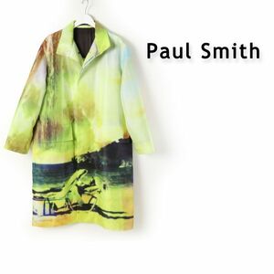 119 新品 Paul Smith ポールスミス コート フォトグラフィック 転写プリント ステンカラーコート 日本製 L